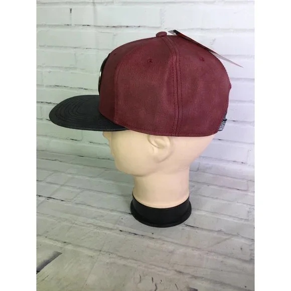 Marvel Comics Deadpool 3D Raised Logo Faux Leather Snapback Hat Cap Adult OSFM